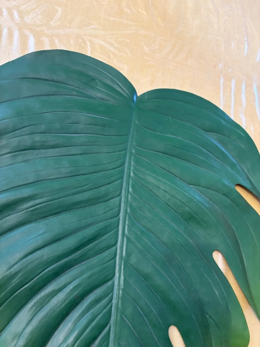 Pier 1 Set of 2 Artificial Green Monstera Leaf Placemats